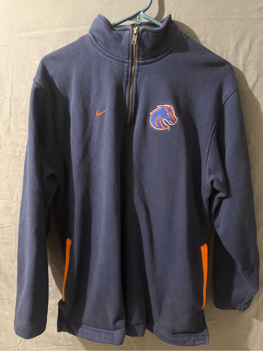 Nike Navy Zip-Up Fleece with Orange Trim